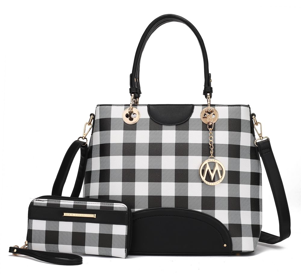 MKF Collection Gabriella Checkers Handbag with Wallet by Mia K.