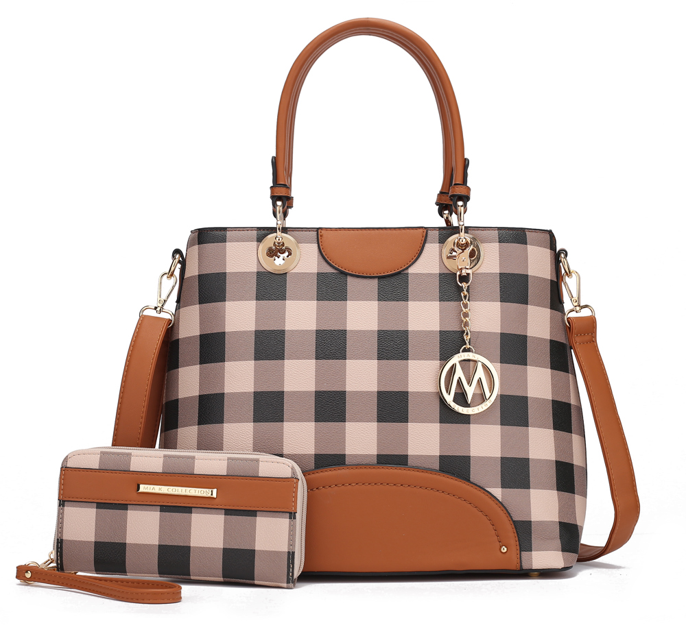 MKF Collection Gabriella Checkers Handbag with Wallet by Mia K.