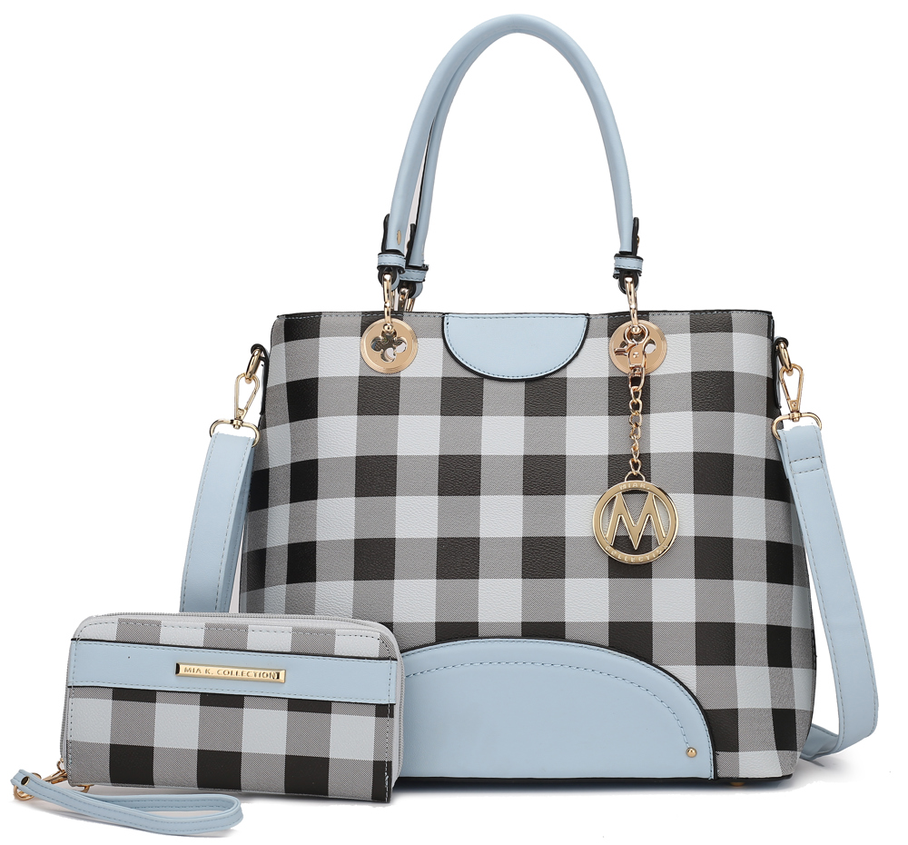 MKF Collection Gabriella Checkers Handbag with Wallet by Mia K.