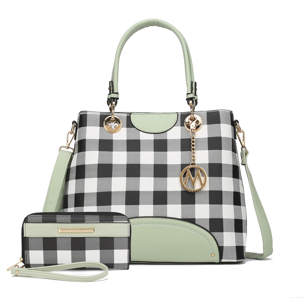 MKF Collection Gabriella Checkers Handbag with Wallet by Mia K.