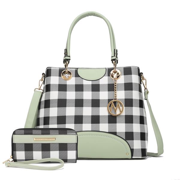 MKF Collection Gabriella Checkers Handbag with Wallet by Mia K.