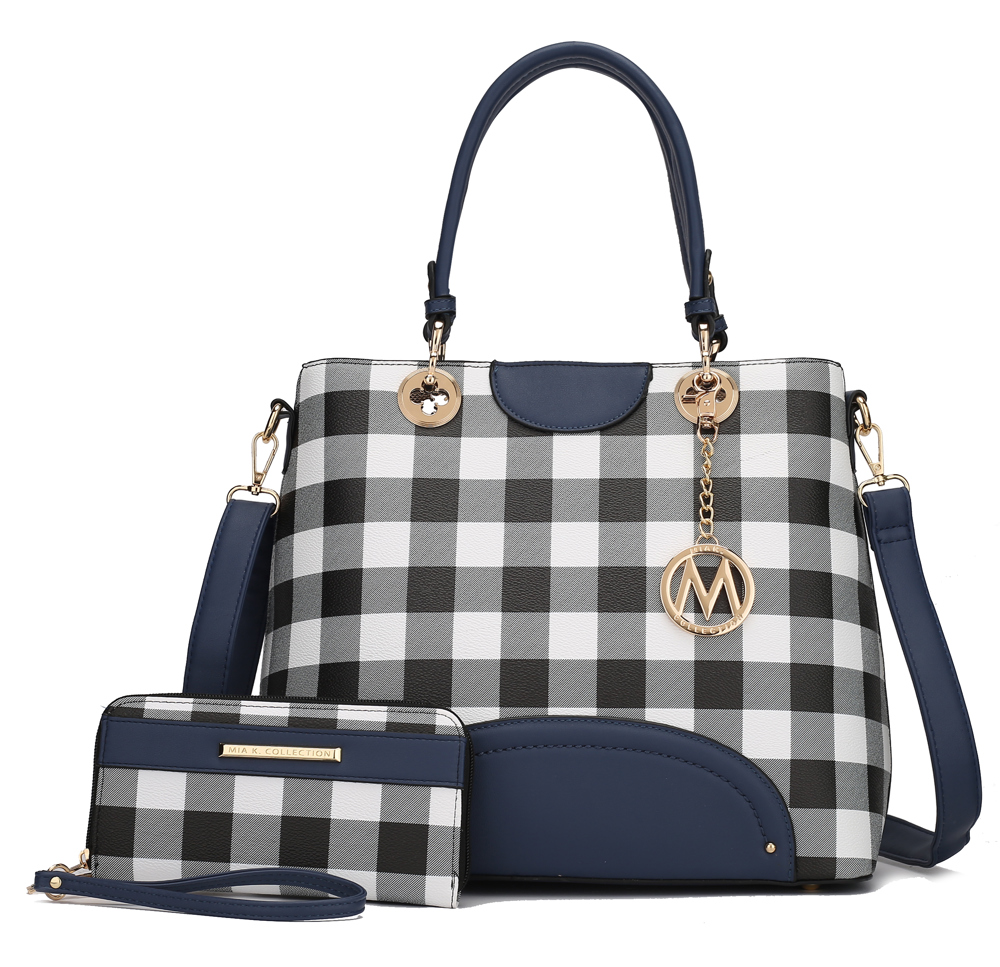 MKF Collection Gabriella Checkers Handbag with Wallet by Mia K.