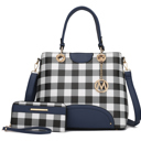 Womens Navy MKF Collection Gabriella Checkers Handbag with Wallet by Mia K.