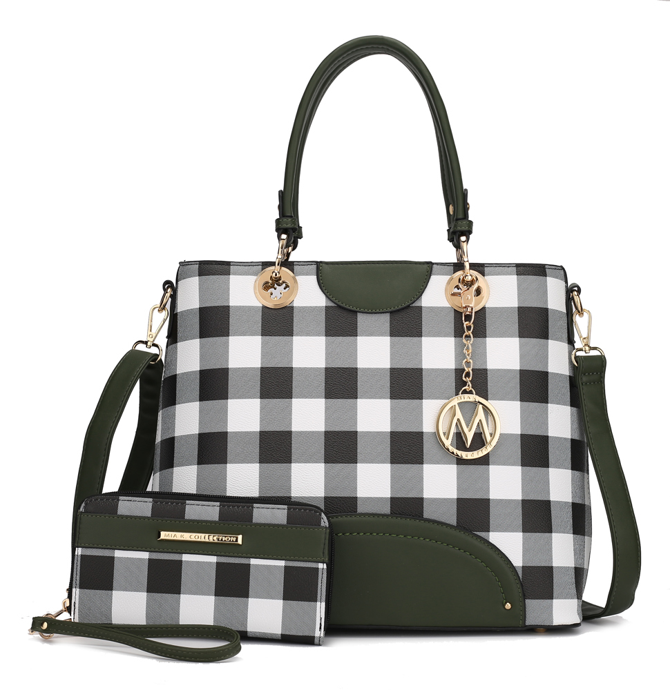 MKF Collection Gabriella Checkers Handbag with Wallet by Mia K.