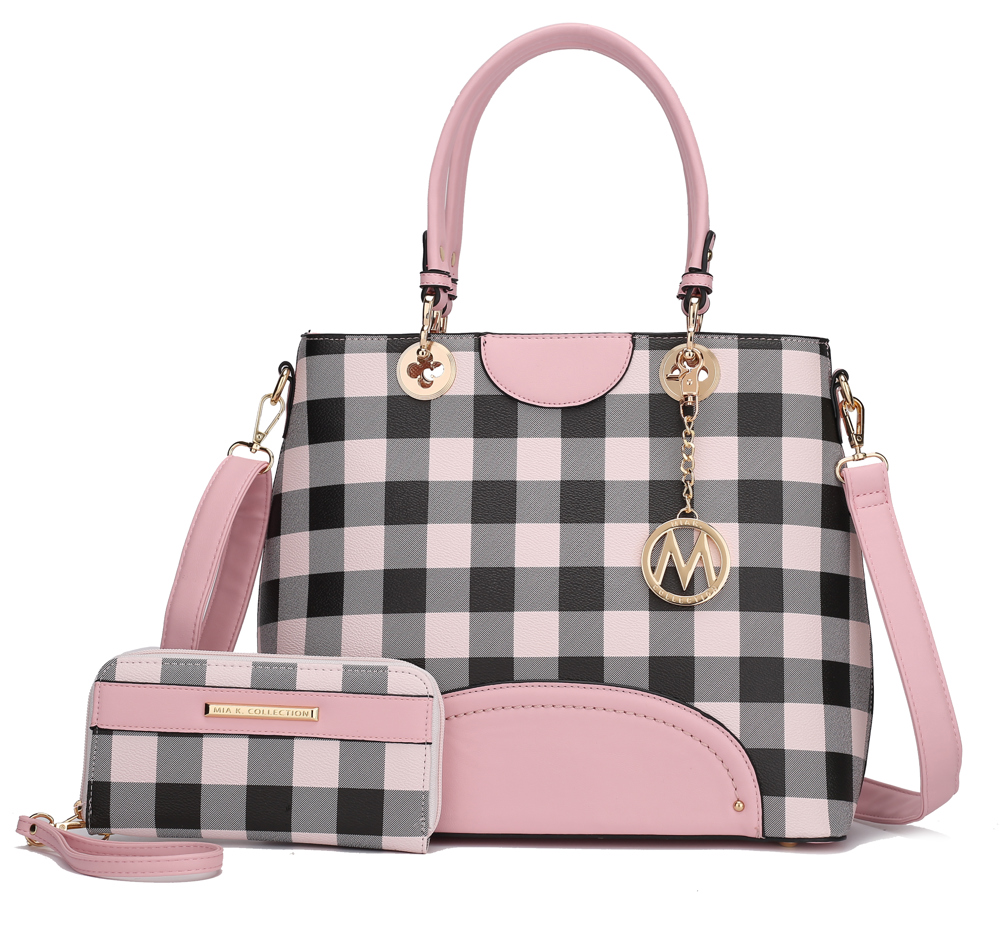 MKF Collection Gabriella Checkers Handbag with Wallet by Mia K.