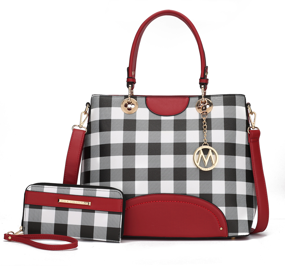 MKF Collection Gabriella Checkers Handbag with Wallet by Mia K.