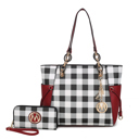 Red Red MKF Collection Yale Tote Bag with Wallet Set 