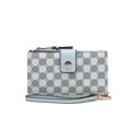 Light Blue  Printed MKF Collection Solene Monogram Wristlet