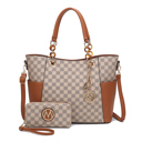 Cognac Brown  Printed MKF Collection Merlina Tote Bag and Wallet Set By Mia K.