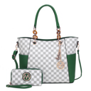 Green Printed MKF Collection Merlina Tote Bag and Wallet Set By Mia K.