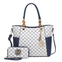 Navy Printed MKF Collection Merlina Tote Bag and Wallet Set By Mia K.