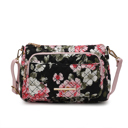 Black Botanical MKF Collection Rosalie Quilted Cotton Shoulder Bag by Mia K.