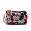 Navy Botanical MKF Collection Rosalie Quilted Cotton Shoulder Bag by Mia K.