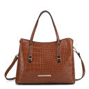 Cognac Brown •	Crocodile-embossed vegan leather  MKF Collection Aurelia Tote Bag by Mia K.
