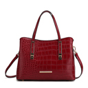 Wine •	Crocodile-embossed vegan leather  MKF Collection Aurelia Tote Bag by Mia K.