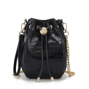 Black faux crocodile pattern MKF Collection Cassidy Hobo Bucket Bag by Mia K.