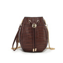 Coffee faux crocodile pattern MKF Collection Cassidy Hobo Bucket Bag by Mia K.