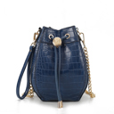 Navy faux crocodile pattern MKF Collection Cassidy Hobo Bucket Bag by Mia K.