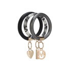 Black Pewter Black MKF Collection Jasmine Bangle Bracelet Keyring Set