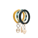 Dark Green Yellow Green MKF Collection Jasmine Bangle Bracelet Keyring Set