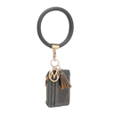 Charcoal Gray Gray MKF Collection Jordyn Bracelet Keychain with a Credit Card Holder