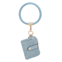 Denim Blue Blue MKF Collection Jordyn Bracelet Keychain with a Credit Card Holder