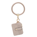 Taupe Beige MKF Collection Jordyn Bracelet Keychain with a Credit Card Holder