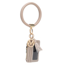 Taupe Beige MKF Collection Jordyn Bracelet Keychain with a Credit Card Holder