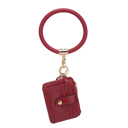 Wine Red MKF Collection Jordyn Bracelet Keychain with a Credit Card Holder