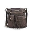 Pewter Solid MKF Collection Vintage Stiella Crossbody Bag by Mia K.