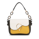 Mustard White Color Block MKF Collection Fantasia Solid Crossbody Bag by Mia K.