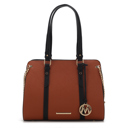 Cognac Brown Solid MKF Collection Amy Women's Tote Bag By Mia K.