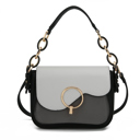 Charcoal Light Gray Color Block MKF Collection Fantasia Solid Crossbody Bag by Mia K.