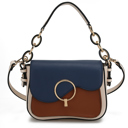 Cognac Navy Color Block MKF Collection Fantasia Solid Crossbody Bag by Mia K.