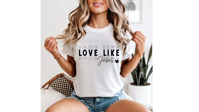 Love Like Jesus Faith Shirt for Women, Inspirational Graphic Tee, Religious Graphic Tee