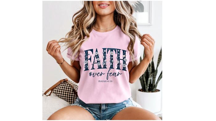 Faith Over Fear Christian Comfort Colors T-Shirt, Faith Shirt for Women, Inspirational Graphic Tee