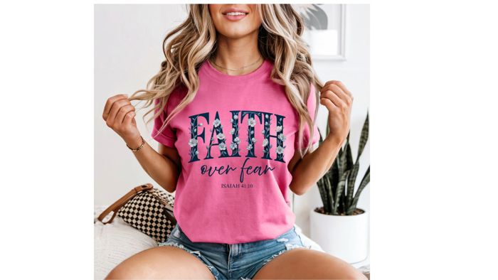 Faith Over Fear Christian Comfort Colors T-Shirt, Faith Shirt for Women, Inspirational Graphic Tee