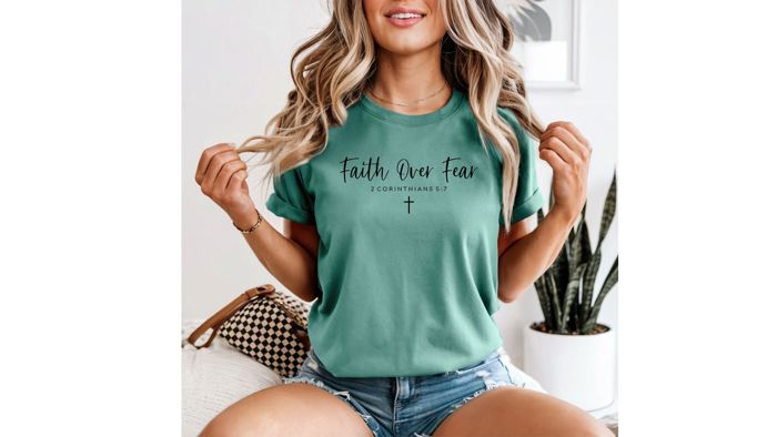 Faith Christian Comfort Colors T-Shirt, Minimalist Faith Shirt for Women, Faith Graphic Tee, Inspirational Christian Apparel
