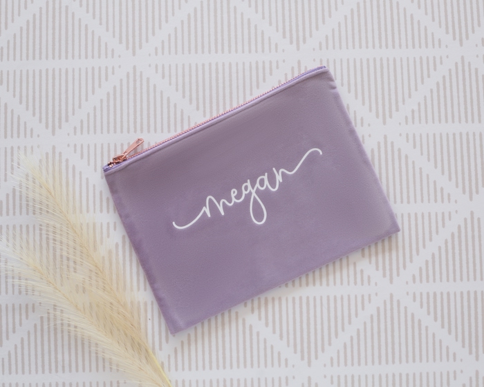 Personalized Velvet Cosmetic Bag - Ideal for Travel, Stylish & Durable, Stocking Stuffer