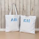 Personalized Canvas Tote Bag with Shadow Monogram