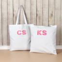  Personalized Canvas Tote Bag with Shadow Monogram