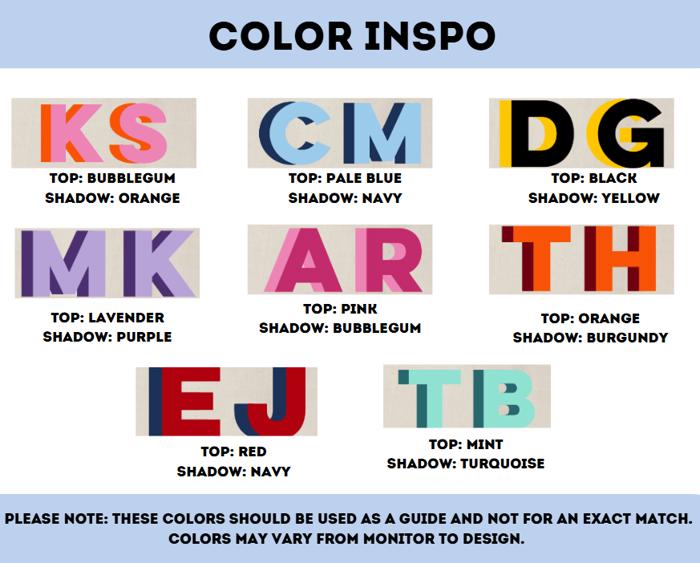 Personalized Canvas Tote Bag with Shadow Monogram