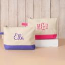  Personalized Makeup Bag | Embroidered Monogram Cosmetic Pouch