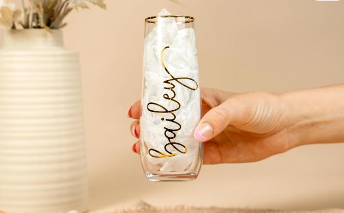 Champagne Flutes Stemless, Bridesmaid Tumbler, Personalized Tumbler, Bridesmaids Gift Tumbler, Bridesmaid Proposal