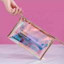  Personalized Holographic Makeup Bag – Clear Bag, Gift for Her, Bridesmaid, Personalized Cosmetic Bag