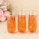  Champagne Flutes Stemless, Bridesmaid Tumbler, Personalized Tumbler, Bridesmaids Gift Tumbler, Bridesmaid Proposal