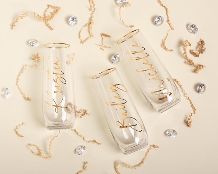 Champagne Flutes Stemless, Bridesmaid Tumbler, Personalized Tumbler, Bridesmaids Gift Tumbler, Bridesmaid Proposal