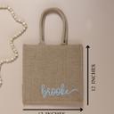  Personalized Jute Tote Bag, Bridesmaid Gift, Bridal Party Bag, Gift for Her, Everyday Tote