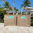  Jute Carryall Bag, Personalized Shadow Monogram