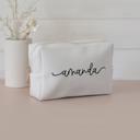  Personalized Makeup Bag | Custom Vegan Leather Cosmetic Bag for Bridesmaid Gifts